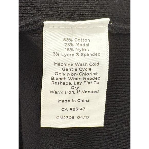 Talbots Black V-Neck Sweater Size 3X NWT Scalloped Trim Cotton Blend - Picture 6 of 6